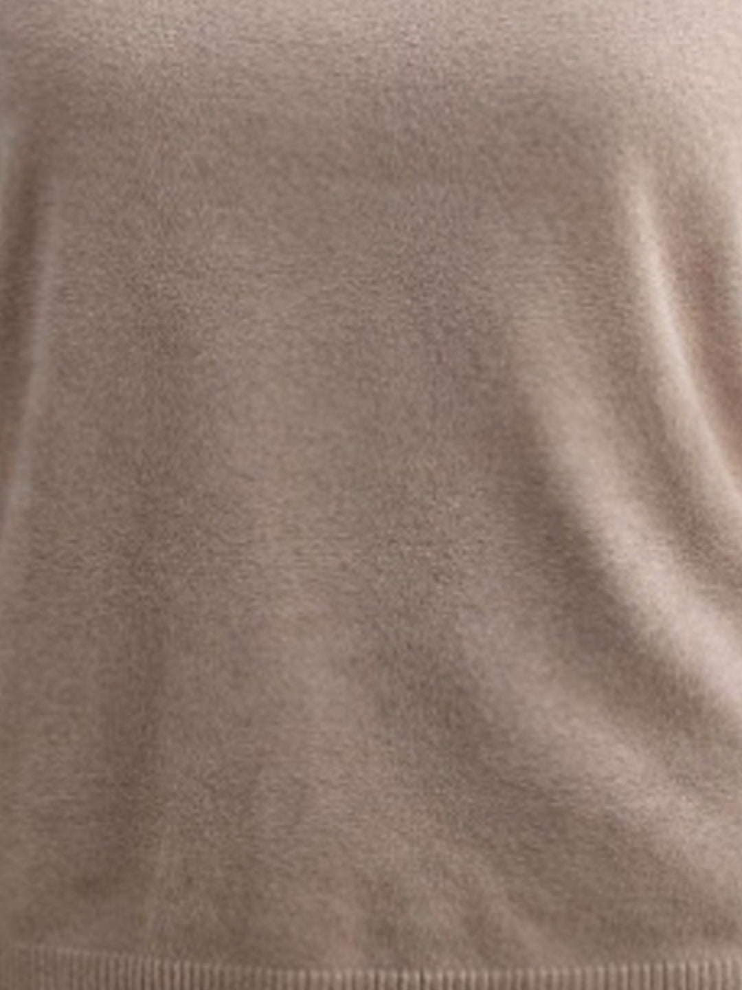 Women Cotton Ribbed Scoop Neck Half Sleeve Top Brown
