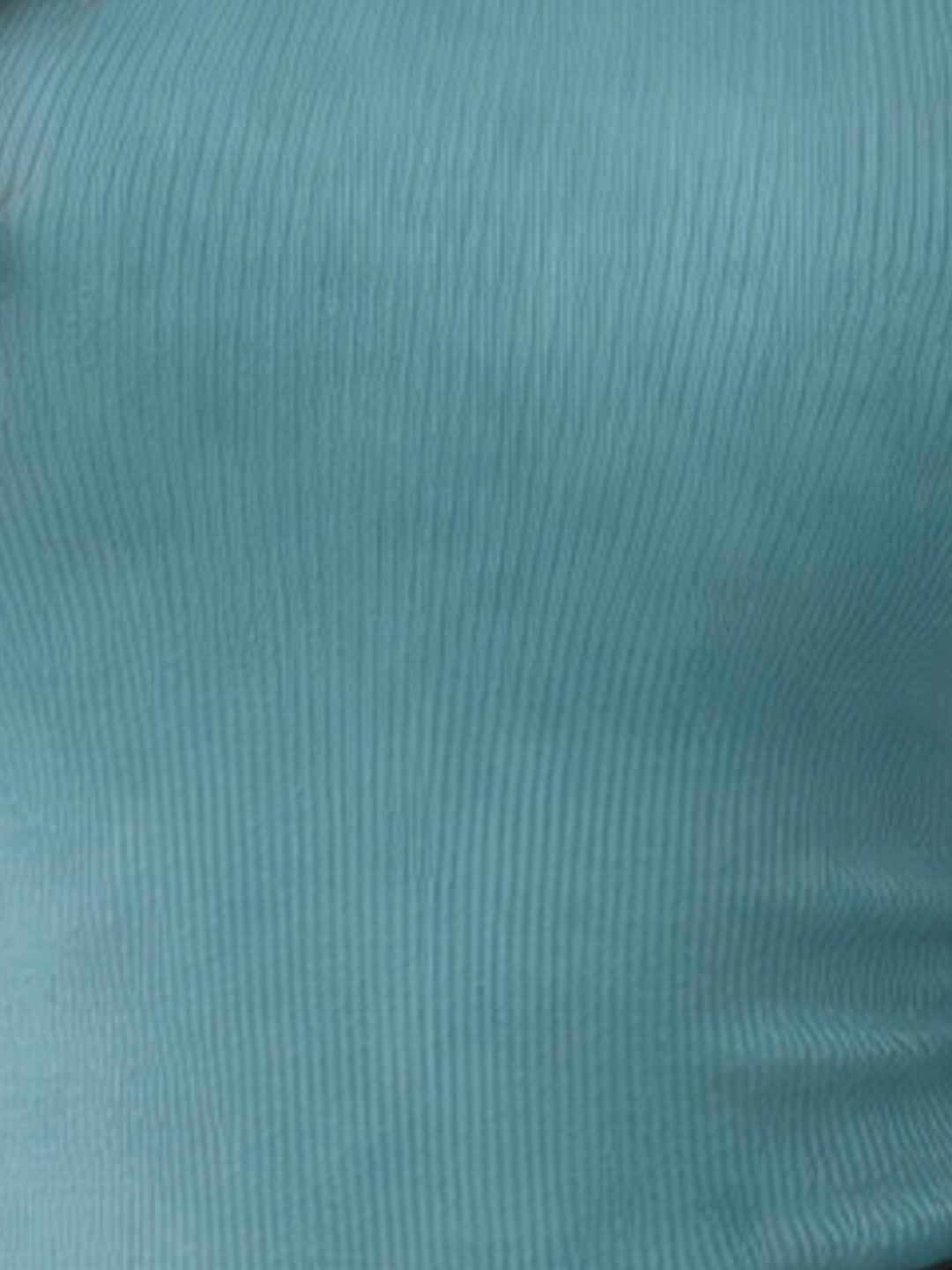 Women Ribbed High Neck Sleeveless Crop Top – Teal