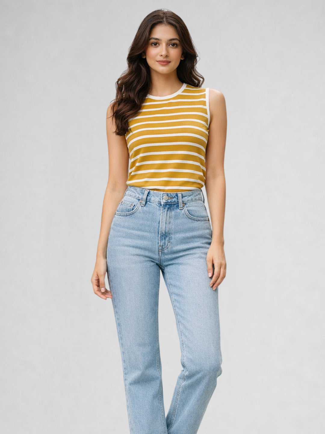 Women Cotton Striped Sleeveless Casual Tank Top